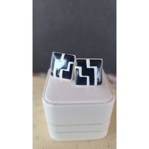 Vintage Blue and White Clip-ons Earrings